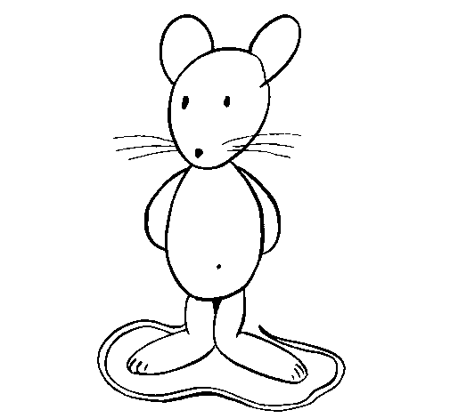 Desenho de Rata de pé para Colorir