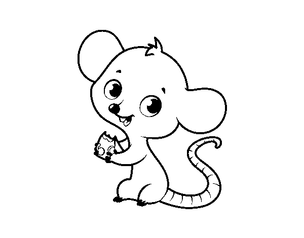 Desenho de Rato bebê para Colorir