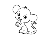 Desenho de Rato bebê para colorear