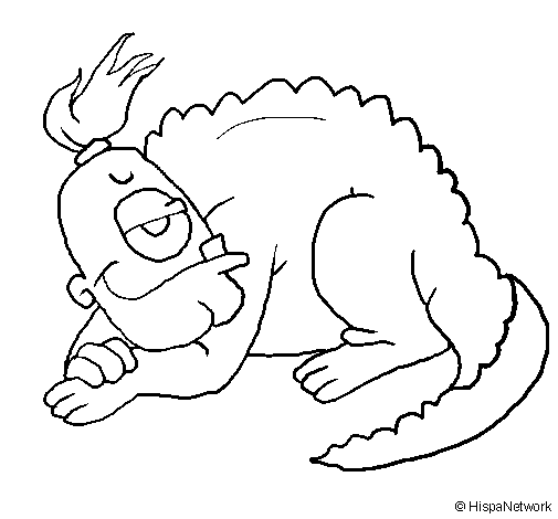Desenho de Reptil cíclope para Colorir
