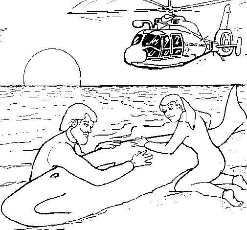 Desenho de Resgate baleia para Colorir