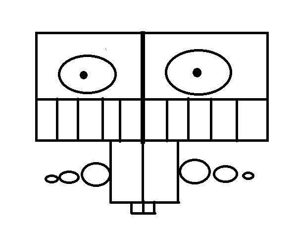 Desenho de Robô com duas faces para Colorir