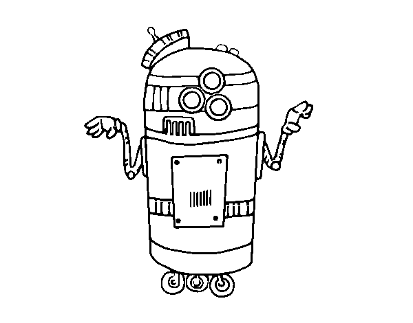 Desenho de Robot en serviço para Colorir