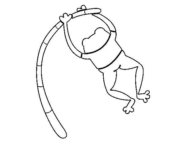 Desenho de Salto com vara para Colorir