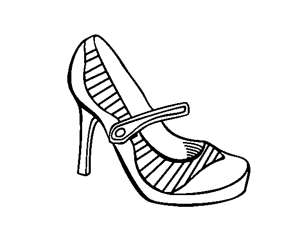 Desenho de Sapatos de calcanhar sport para Colorir