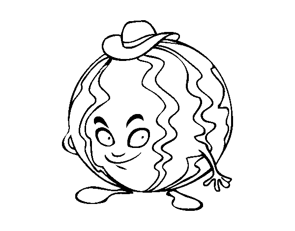 Desenho de Senhor melancia para Colorir
