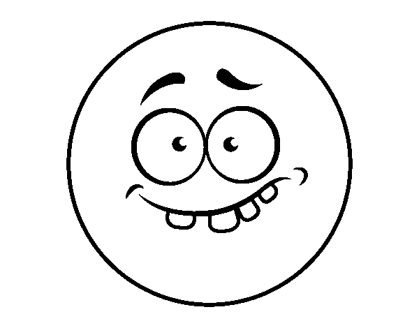 Desenho de Smiley com dentes para Colorir
