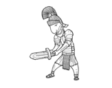 Desenho de Soldado romano com espada para colorear