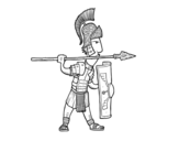 Desenho de Soldado romano em defesa para colorear