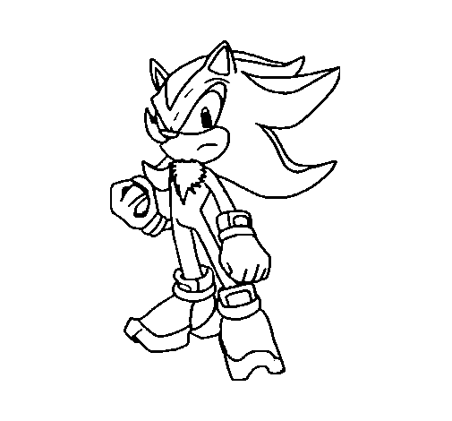 Sonic com espada para colorir