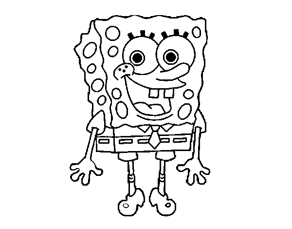 Desenho de SpongeBob alegre para Colorir