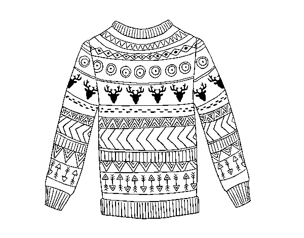 Desenho de Suéter de lã impressa para Colorir