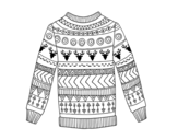 Desenho de Suéter de lã impressa para colorear