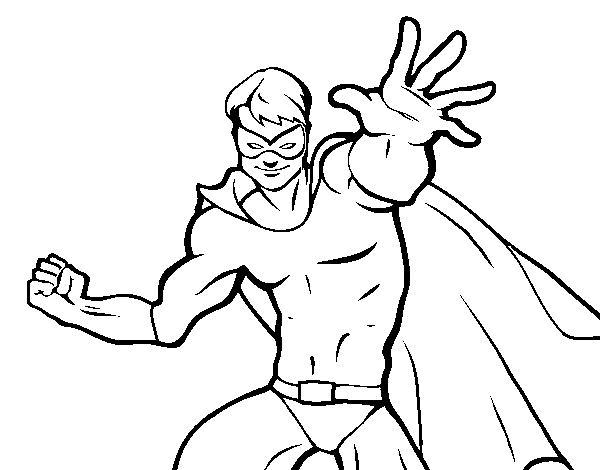 Desenho de Super-herói mascarado para Colorir