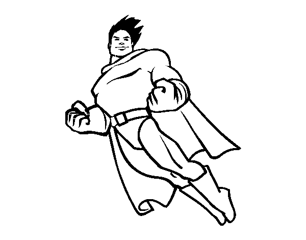Desenho de Superman a voar para Colorir