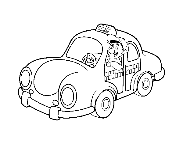 Desenho de Taxista para Colorir
