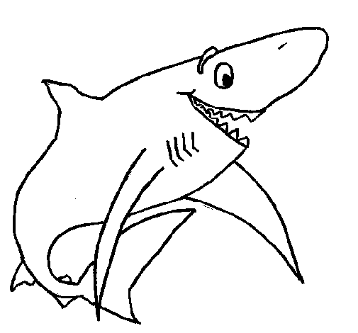 Desenho de Tiburão alegre para Colorir