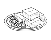 Dibujo de Tofu com vegetais