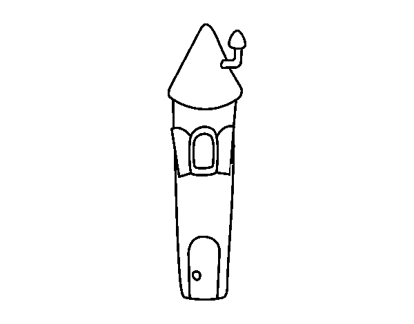 Desenho de Torre de Rapunzel para Colorir