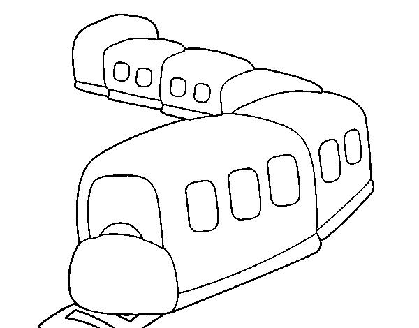 Desenho de Trem a caminho para Colorir