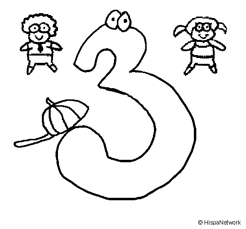 Desenho de Três para Colorir