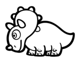 Desenho de Tricerátopo feliz para colorear