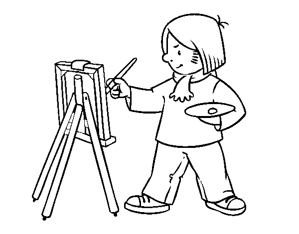 Desenho de Um artista para Colorir