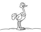 Desenho de Um avestruz para colorear