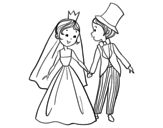 Desenho de Um casamento Real para colorear