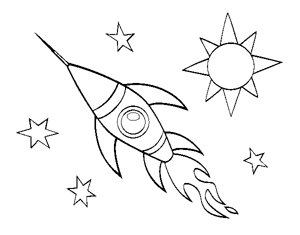 Desenho de Um foguete aeroespacial para Colorir