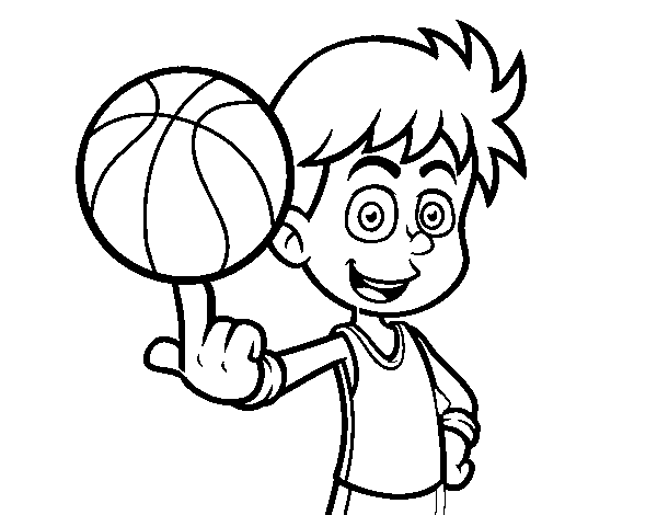 Desenho de Um jogador de basquete júnior para Colorir