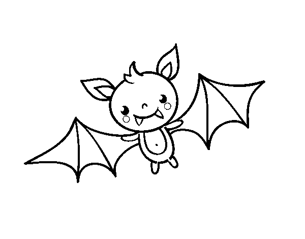 Desenho de Um morcego do Halloween para Colorir