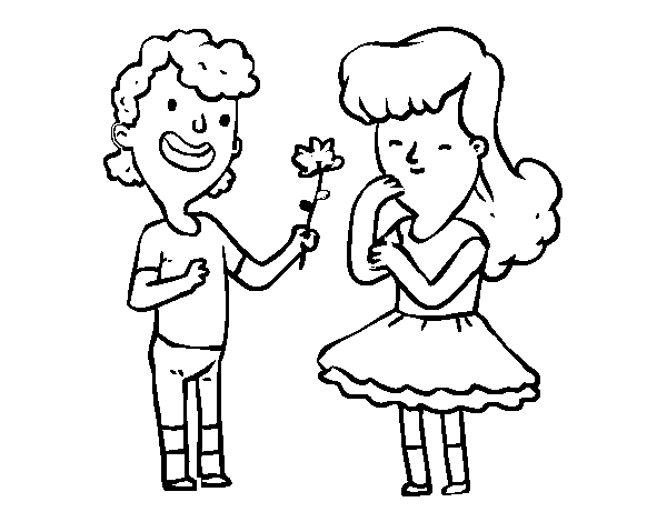 Desenho de Um presente do Dia dos Namorados para Colorir