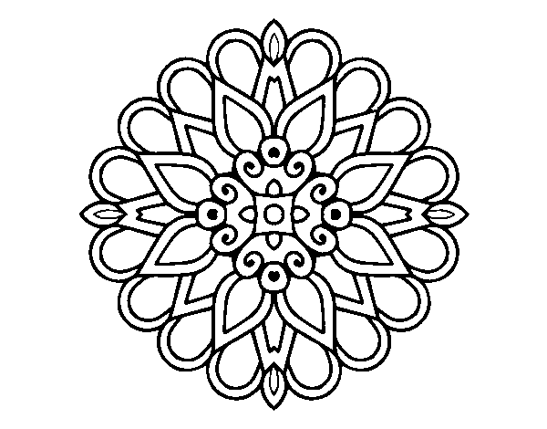 Desenho de Uma mandala de estilo árabe para Colorir