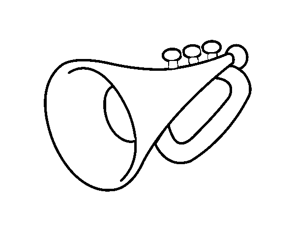 Desenho de Una Trompete para Colorir
