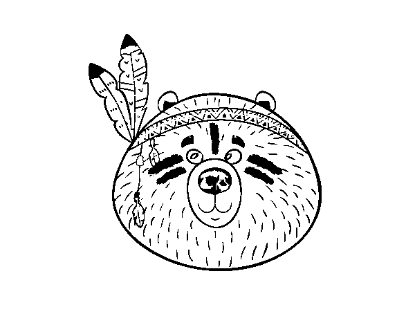 Desenho de Urso índio para Colorir