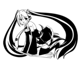 Desenho de Vocaloid Hatsune Miku para colorear
