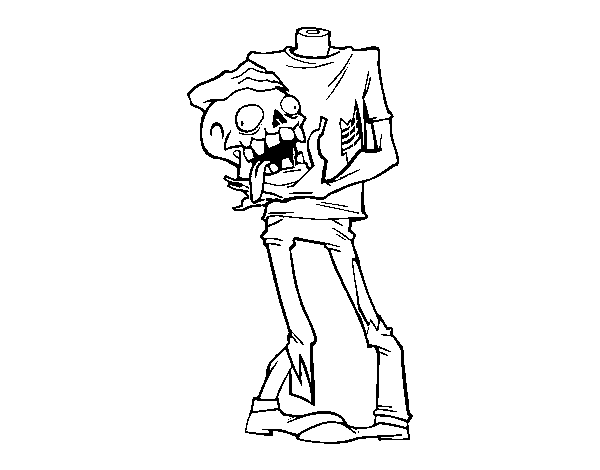 Desenho de Zombie sem cabeça para Colorir
