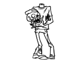 Desenho de Zombie sem cabeça para colorear